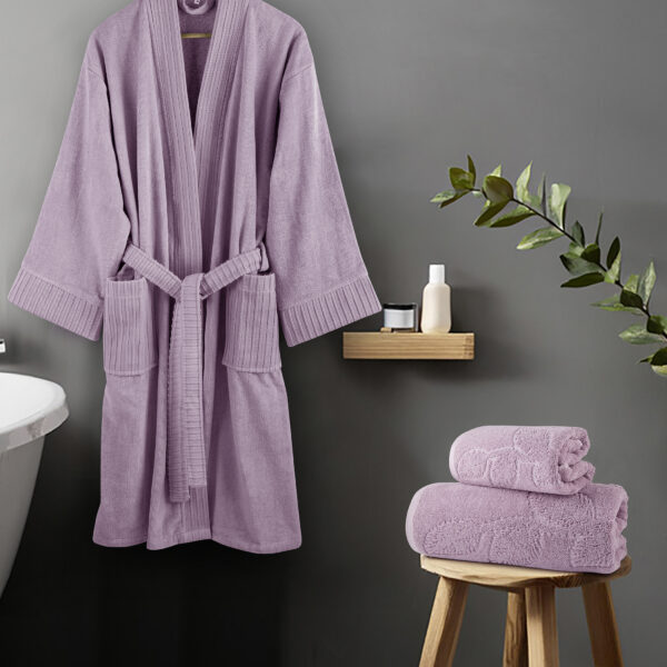 Nima Home Μπουρνούζι Kimono – Large – Velvet Lilac Λιλά shopinhome shopinhome
