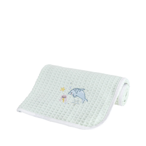 Nima Bebe Κουβέρτα Πικέ 80×110 – Sea Love Τυρκουάζ shopinhome shopinhome