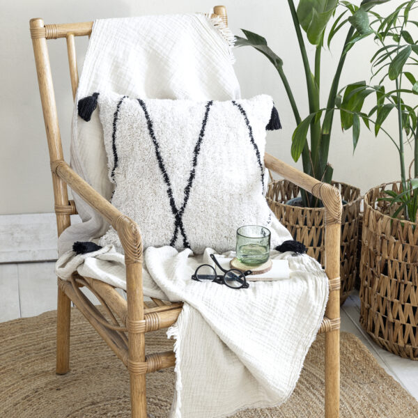 Nima Home Διακοσμητικό Μαξιλάρι 45×45 – Vibe Εκρού, Μαύρο shopinhome shopinhome