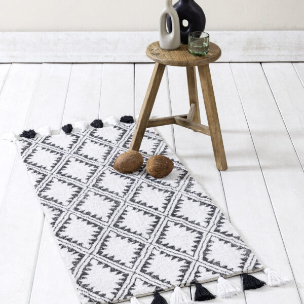 Nima Home Χαλάκι 60×130 – Tribe Εκρού, Μαύρο shopinhome shopinhome