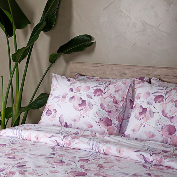 Σετ Σεντόνια Cotton Feelings 932 Lila Υπέρδιπλο με λάστιχο (170×205+30) shopinhome shopinhome