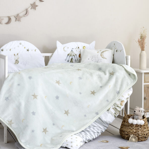 Nima Bebe Κουβέρτα Βελουτέ Λίκνου 80×110 – Baby Circus Γκρι shopinhome shopinhome