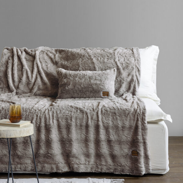 Nima Home Κουβέρτα καναπέ 130×170 – Velure Cigar Beige Μπεζ shopinhome shopinhome