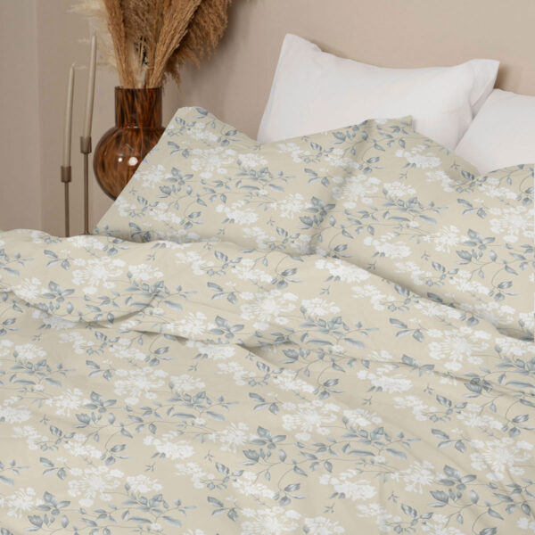 Σετ Σεντόνια Menta Εμπριμέ 360 Beige Μονο (160×250) shopinhome shopinhome