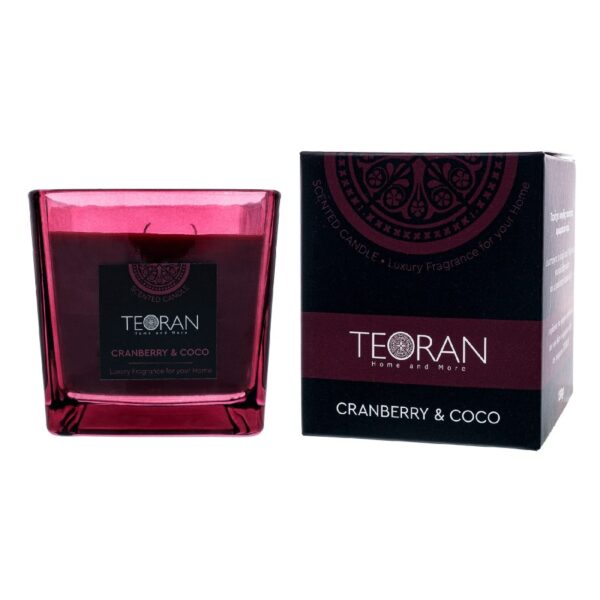 Αρωματικο κερί Cranberry Coco τετράγωνο 410 γρ – Τετράγωνο 410gr shopinhome shopinhome