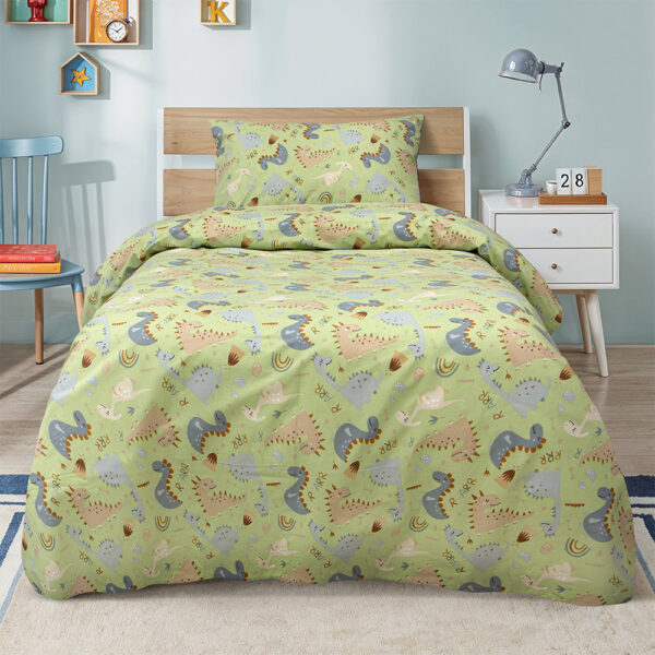LINO ΠΑΙΔΙΚΑ ΣΕΤ ΣΕΝΤΟΝΙΑ JURRASIC NAP GREEN 170X260 Lino shopinhome