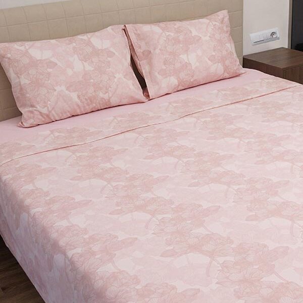 Σετ Σεντόνια Cotton Feelings 2032 Pink Υπέρδιπλο (235×270) shopinhome shopinhome