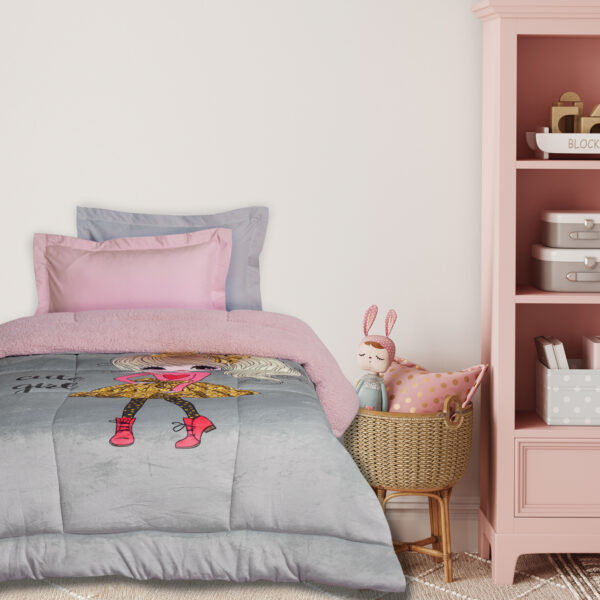 DAS KIDS ΚΟΥΒΕΡΤΟΠΑΠΛΩΜΑ 160Χ220 4971 GREY, PINK shopinhome shopinhome