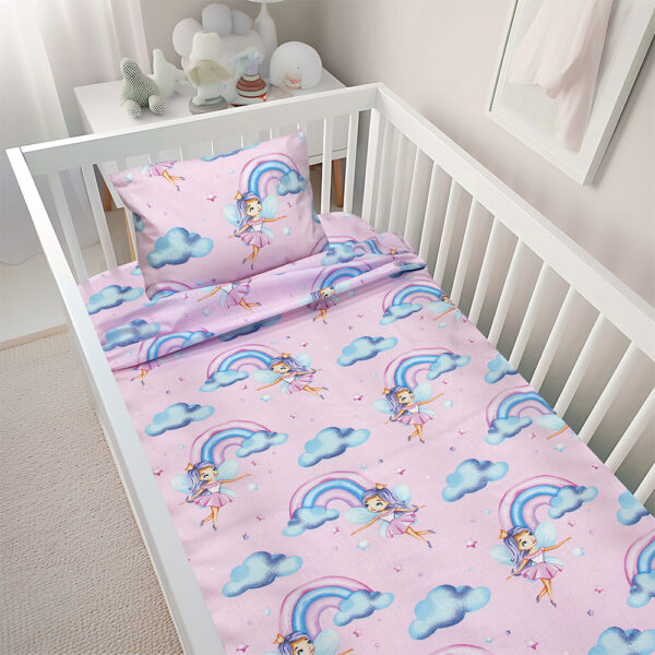 LINO BEBE ΣΕΤ ΣΕΝΤΟΝΙΑ ENHANCED RAINBOW PINK 120X180 Lino shopinhome