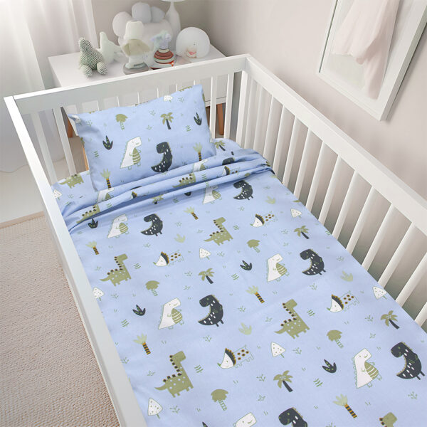 LINO BEBE ΣΕΤ ΣΕΝΤΟΝΙΑ DINO FOREST PETROL 120X180 Lino shopinhome