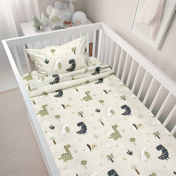 LINO BEBE ΣΕΤ ΣΕΝΤΟΝΙΑ DINO FOREST GREEN 120X180 Lino shopinhome