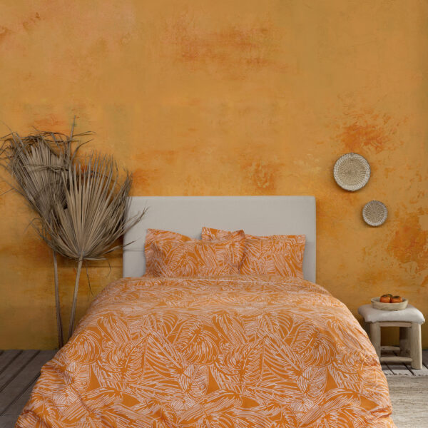 Nima Home Σετ Σεντόνια Γίγας – Arbust Deep Orange Πορτοκαλί, Μπεζ   (2 x 270×280 + 2    52×72+5) shopinhome shopinhome