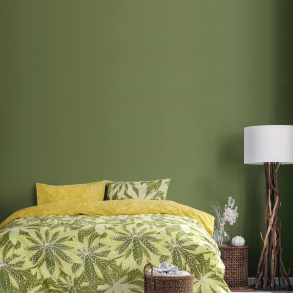 Kocoon Home Σετ Σεντόνια Μονά – Raellia Green Πράσινο, Μουσταρδί   (2 x 160×270   52×72) shopinhome shopinhome