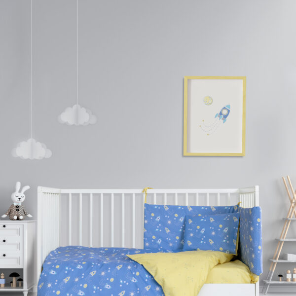 Kocoon Bebe Κουβερλί Κούνιας – Zeppelin Μπλε   110×150 shopinhome shopinhome