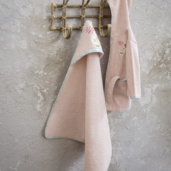 Nima Bebe Μπουρνούζι – No 1/2 – Happy Monkey Ροζ shopinhome shopinhome