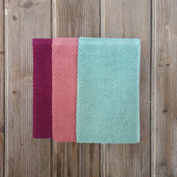 Nima Home Σετ Πετσέτες (3 x 30×50) – Bold A Πράσινο, Ροζ. Μωβ shopinhome shopinhome