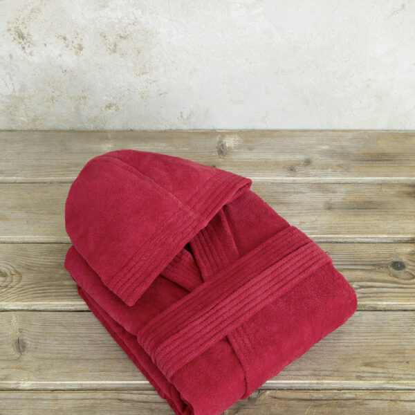 Nima Home Μπουρνούζι με κουκούλα Zen – Medium – Happy Red Κόκκινο shopinhome shopinhome