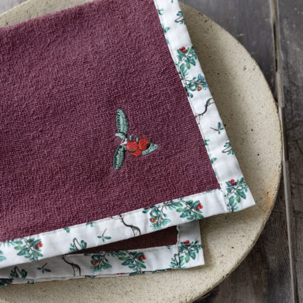 Nima Home Πετσέτα Κουζίνας 40×40 – Cranberry Love Μπορντώ ΝΙΜΑ shopinhome