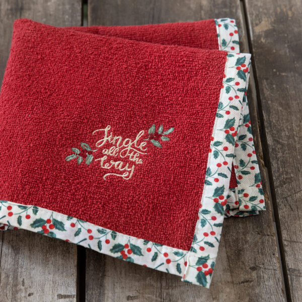 Nima Home Πετσέτα Κουζίνας 40×40 – Mistletoe Λευκό,  Κόκκινο, Πράσινο shopinhome shopinhome