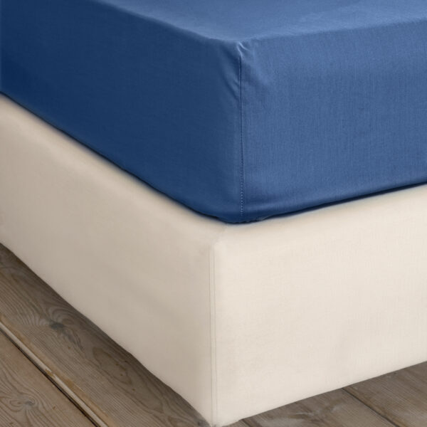 Nima Home Σεντόνι Υπέρδιπλο με Λάστιχο Unicolors – Dark Denim Μπλε     165×205+35 shopinhome shopinhome