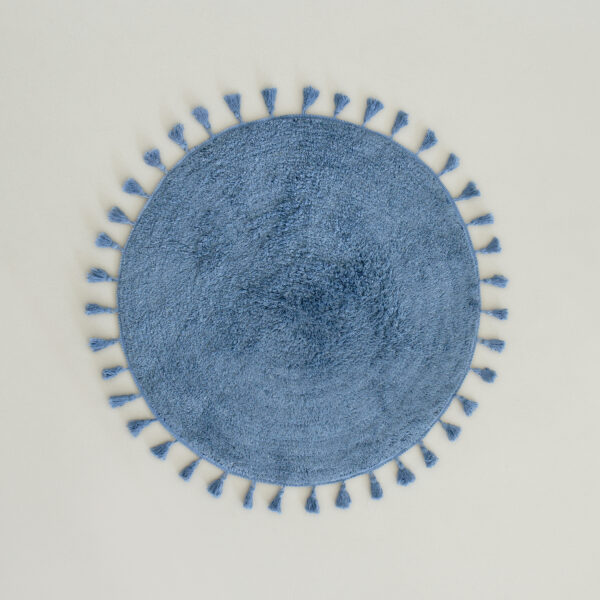 Nima Home Πατάκι Μπάνιου Δ90 – Fuzzy Denim Blue Μπλε shopinhome shopinhome