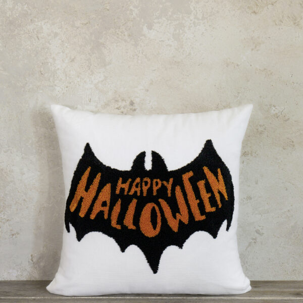 Nima Kids Διακοσμητικό μαξιλάρι 40×40 – Happy Halloween Λευκό, Μαύρο, Πορτοκαλί shopinhome shopinhome