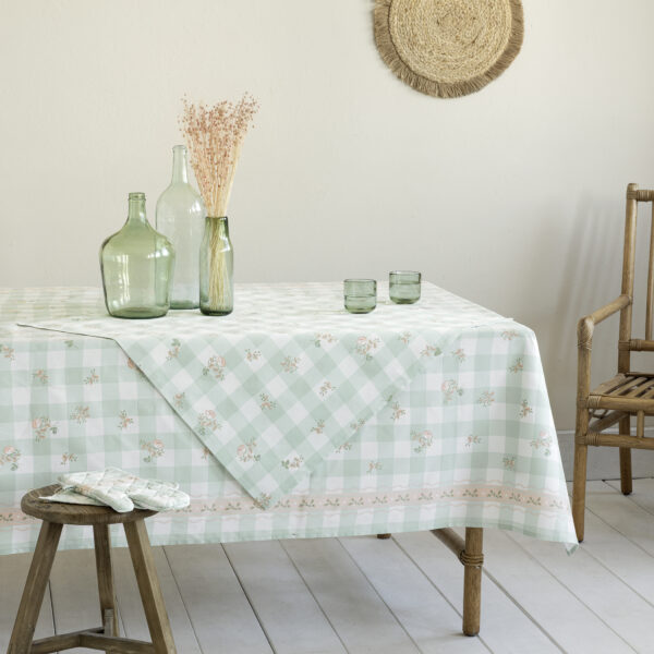 Nima Home Τραπεζομάντηλο 150×220 – Iris Μέντα, Ροζ shopinhome shopinhome