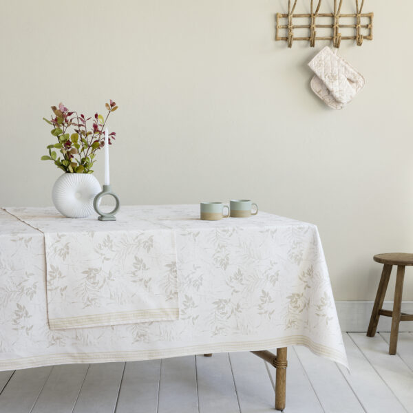 Nima Home Τραπεζομάντηλο 150×190 – Foliage Μπεζ shopinhome shopinhome