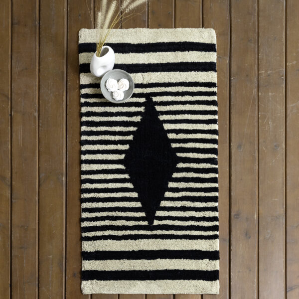 Nima Home Χαλάκι 70×140 – Zira Εκρού, Μαύρο shopinhome shopinhome