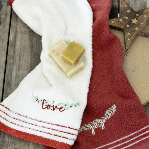 Nima Home Σετ Πετσέτες (2 x 30×50) – Joyful Κόκκινο, Πράσινο shopinhome shopinhome