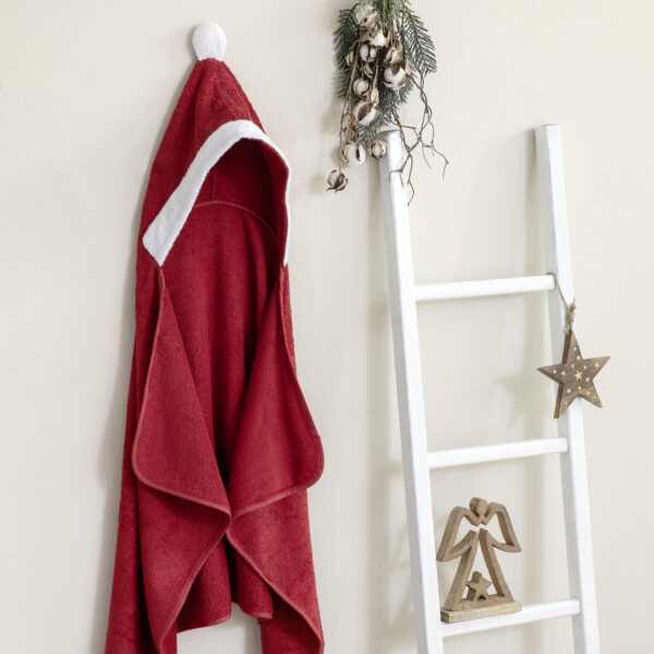 Nima Kids Παιδική κάπα 70×120 με κουκουλα – Santa Claus Κόκκινο shopinhome shopinhome