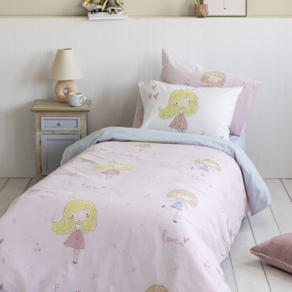 Nima Kids Σετ Παπλωματοθήκη Μονή – Lovely Ροζ   (1 x 160×240   52×72) shopinhome shopinhome