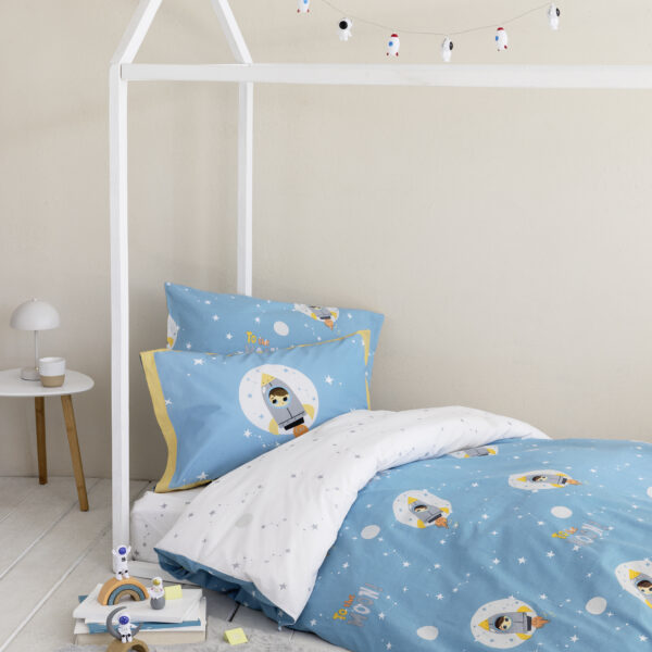 Nima Kids Σετ Παπλωματοθήκη Μονή – To the Moon Μπλε   (1 x 160×240   52×72) shopinhome shopinhome