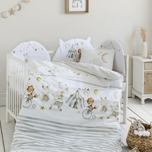 Nima Bebe Κουβερλί Κούνιας – Baby Circus Μπεζ, Γκρι   100×140 shopinhome shopinhome