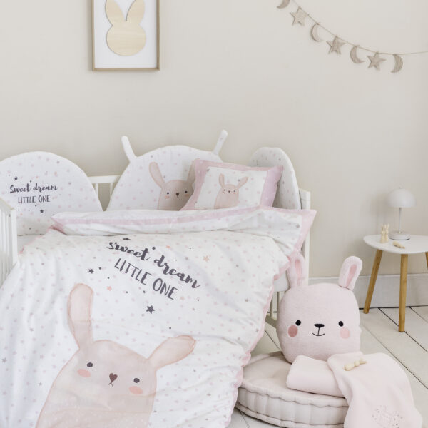 Nima Bebe Κουβερλί Κούνιας – Lovely Bunny Ροζ   100×140 shopinhome shopinhome
