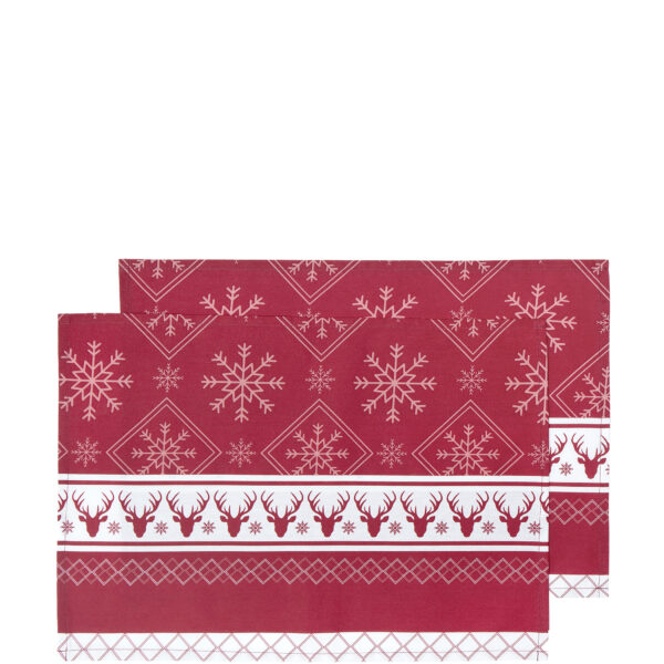 Nima Home Σετ Σουπλά 2 x 35×50  – Christmas Day Κόκκινο shopinhome shopinhome