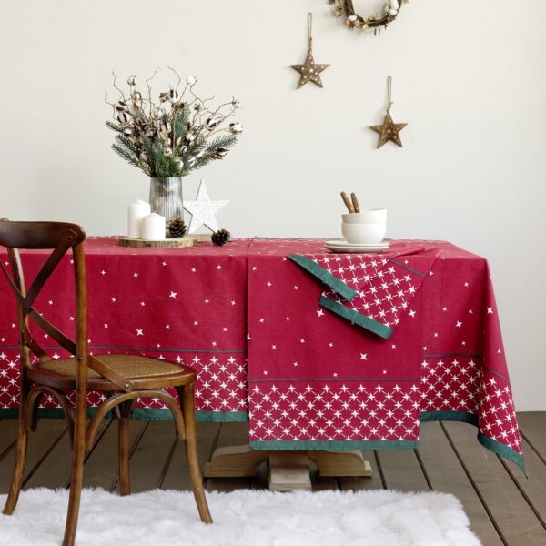 Nima Home Τραπεζομάντηλο 150×220 – Neva Κόκκινο, Πράσινο shopinhome shopinhome