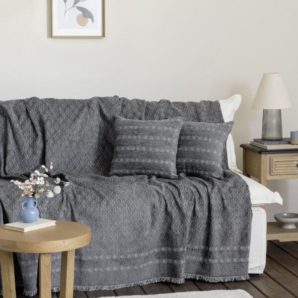 Nima Home Ριχτάρι 180×180 – Mansi Gray Γκρι shopinhome shopinhome