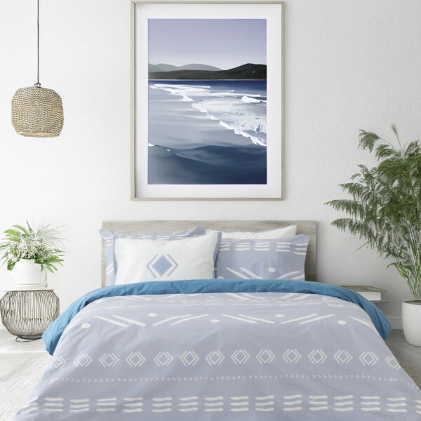 Nima Home Κουβερλί Υπέρδιπλο – Raiza Γκρι, Μπλε   220×240 shopinhome shopinhome