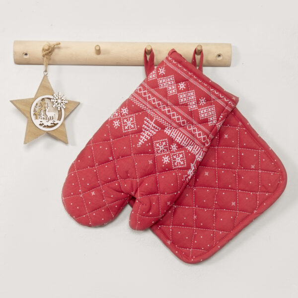 Nima Home Σετ Κουζίνας (Γάντι + Πιάστρα) – Wonderland Κόκκινο shopinhome shopinhome