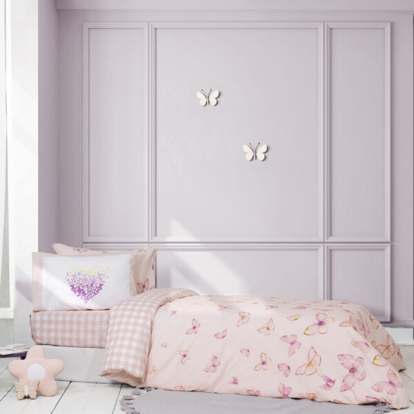 Nima Kids Σετ Σεντόνια Ημίδιπλα – Bettina Ροζ   (2 x 190×255   52×72) shopinhome shopinhome