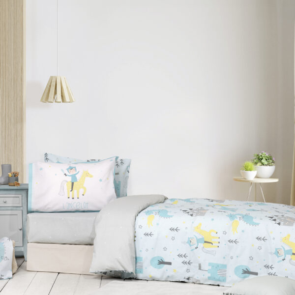 Nima Kids Σετ Παπλωματοθήκη Μονή – Lancelot Γαλάζιο, Γκρι   (1 x 160×240   52×72) shopinhome shopinhome