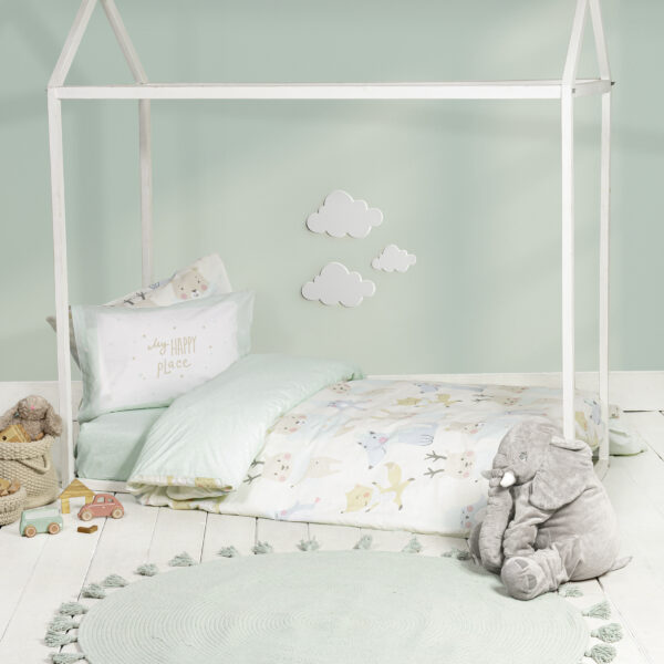 Nima Kids Σετ Παπλωματοθήκη Μονή – Happy Place Πολύχρωμο   (1 x 160×240   52×72) shopinhome shopinhome