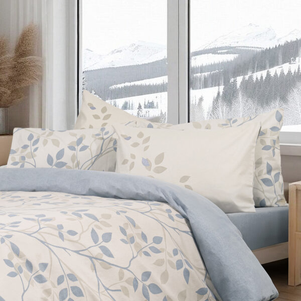 Nima Home Σετ Σεντόνια Υπέρδιπλα – High Up Μπεζ, Μπλε   (2 x 240×260 + 2  50×70) shopinhome shopinhome