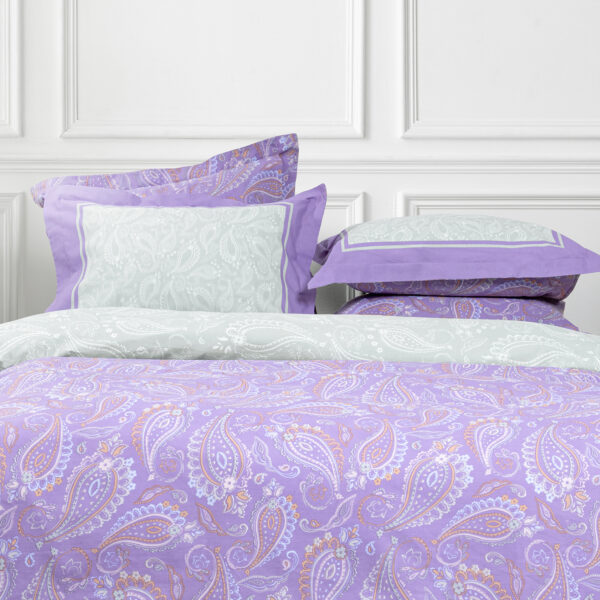 Nima Home Σετ Παπλωματοθήκη Μονή – Flow Λιλά, Πράσινο   (1 x 160×240     52×72+5) shopinhome shopinhome