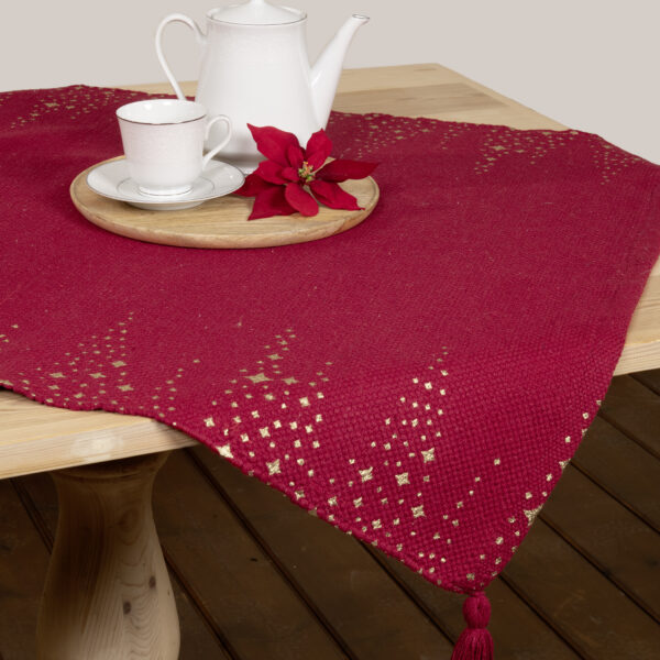 Nima Home Καρέ 85×85 – Winter Luxe Κόκκινο shopinhome shopinhome