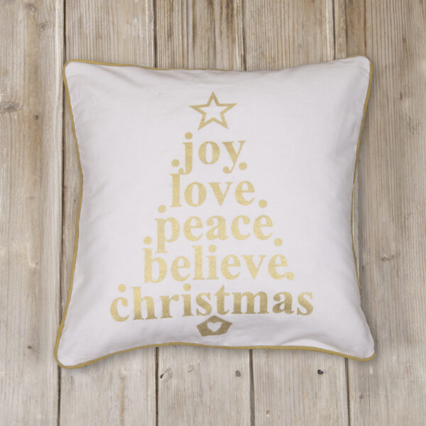 Nima Home Διακοσμητική Μαξιλαροθήκη 45×45 – Peace Λευκό, Χρυσό Διακοσμητικά / Αρωματικά Σπιτιού shopinhome