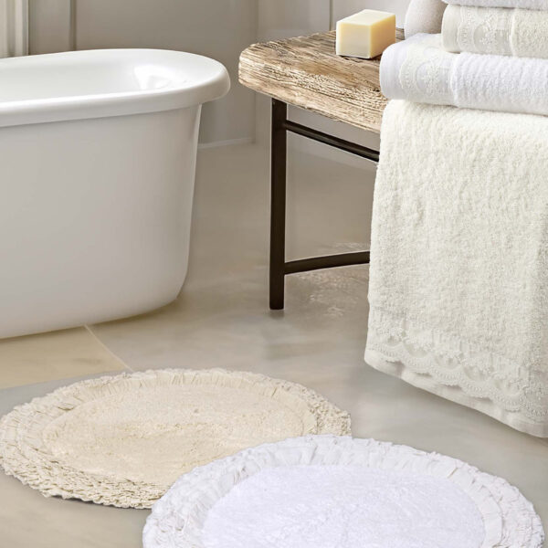 Nima Home Πατάκι Μπάνιου Δ60 – Eden White Λευκό shopinhome shopinhome