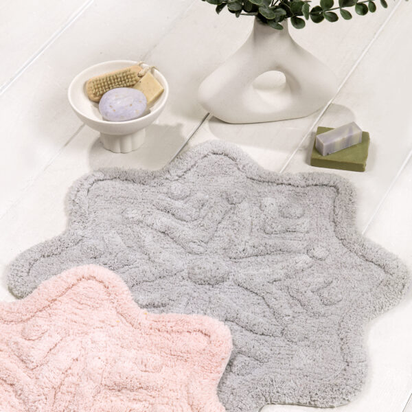 Nima Home Πατάκι Μπάνιου 55×55 – Lily Light Gray Γκρι shopinhome shopinhome