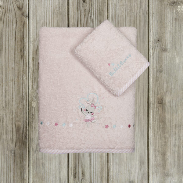Nima Bebe Σετ Πετσέτες (30×50 + 70×140) – Ballet Bunny Ροζ shopinhome shopinhome